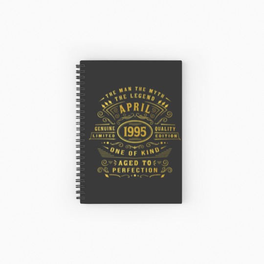 Discover Mens Man Myth Legend April 1995 27 Yrs Old 27Th Bi Spiral Notebooks   Ruled Line