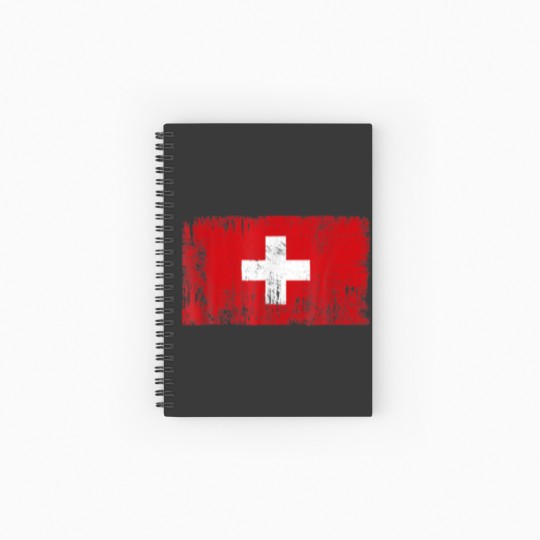Discover Switzerland Swiss Flag Gift Football-Fan Sports Ad Spiral Notebooks   Ruled Line