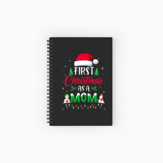 Discover First Christmas As A Mom Funny Christmas New Mommy Spiral Notebooks   Ruled Line
