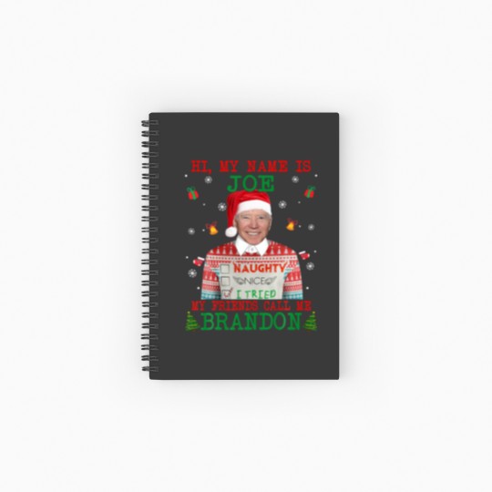 Discover Funny Hi My Name Is Joe My Friends Call Me Brandon Spiral Notebooks   Ruled Line
