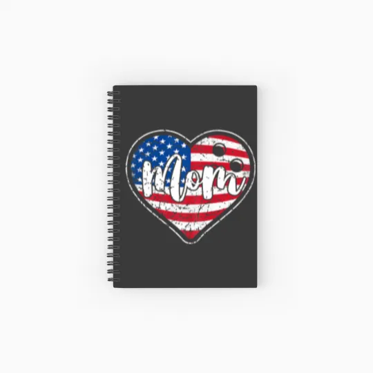 Discover Womens Distressed American Flag Heart Bowling Spiral Notebooks   Ruled Line