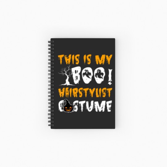 Discover Funny Barber | This Is My Boo Hairstylist Costume Sweat Spiral Notebooks   Ruled Line