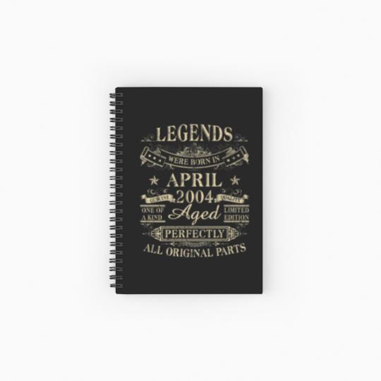 Discover Legends Were Born In April 2004 18Th Birthday Gift Spiral Notebooks   Ruled Line