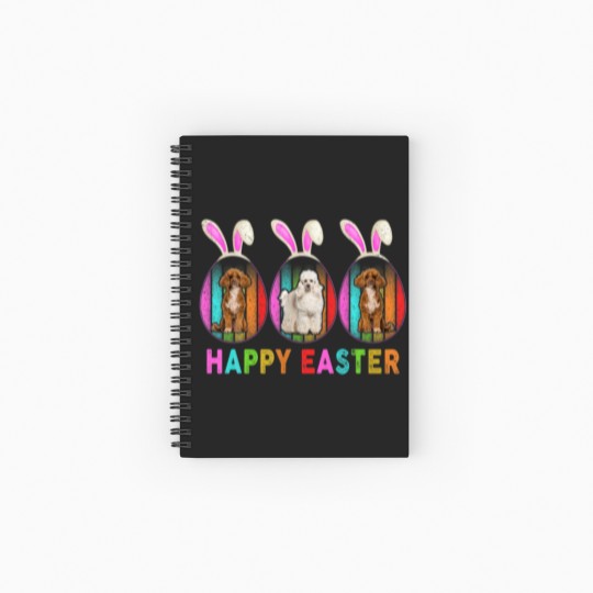 Discover Happy Easter Cute Bunny POODLE Dog Lover Spiral Notebooks   Ruled Line