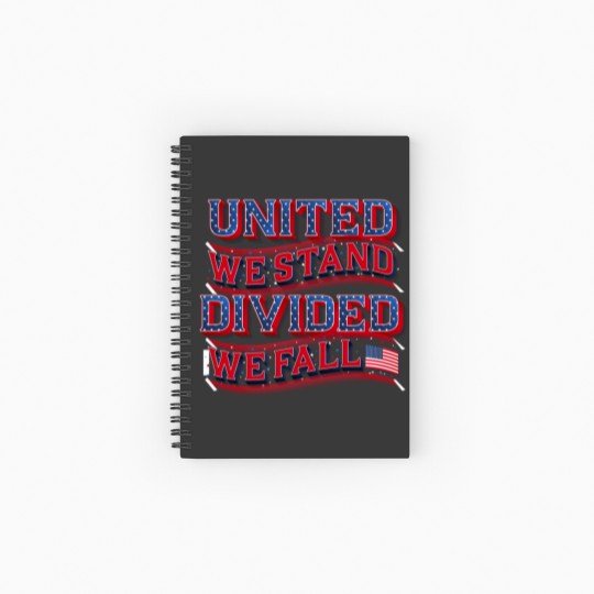 Discover United We Stand, Divided We Fall  White Spiral Notebooks   Ruled Line