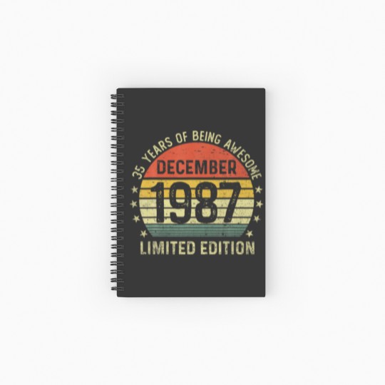 Discover 35 Years Of Being Awesome Funny 35Th Birthday Spiral Notebooks   Ruled Line