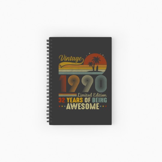 Discover 32 Year Old Vintage 1990 Limited Edition Funny 32N Spiral Notebooks   Ruled Line