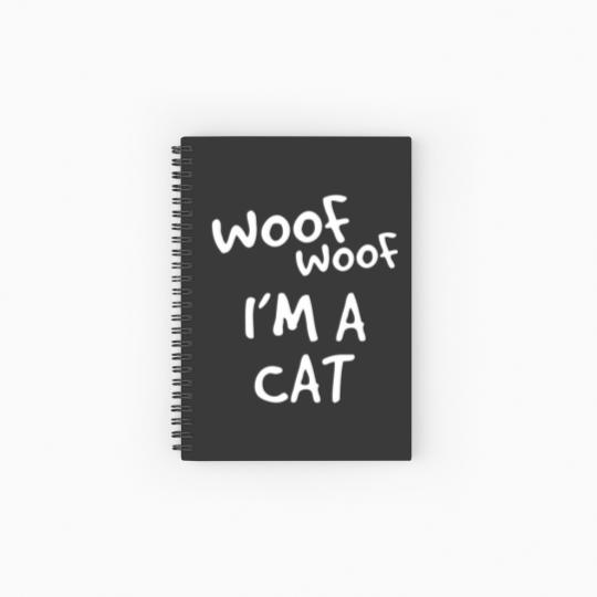Discover Woof Woof I'm A Cat Funny Halloween Costume Idea Spiral Notebooks   Ruled Line