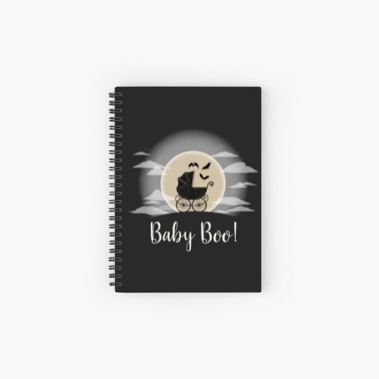 Discover Gothic Baby Shower Halloween Carriage Spiral Notebooks   Ruled Line