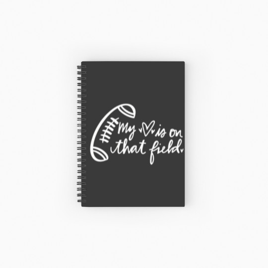 Discover My Heart Is On That Field Football Mom Game Day Fo Spiral Notebooks   Ruled Line