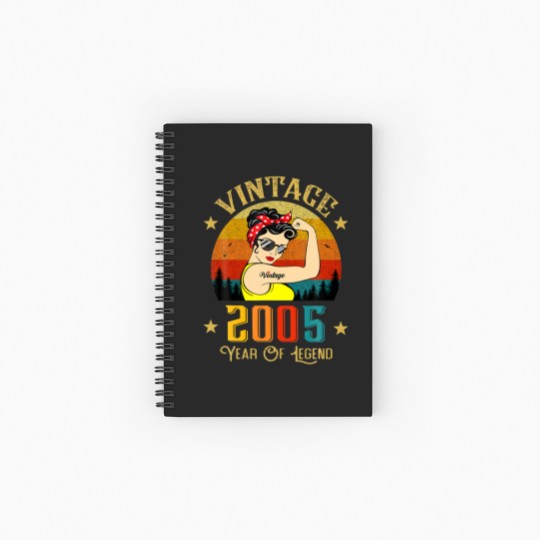 Discover Vintage 2005 Birthday Women 17 Years Old Funny Vin Spiral Notebooks   Ruled Line
