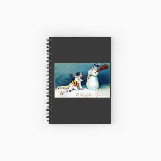 Discover Vintage New Year's Day Boy And Snow Spiral Notebooks   Ruled Line