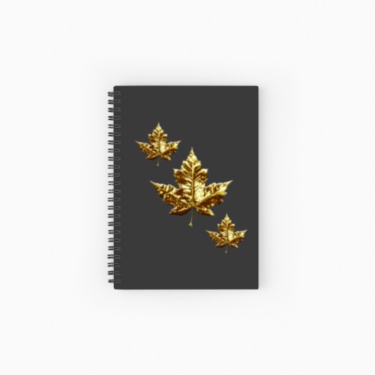 Discover Cool Canada  Gold Maple Leaf Spiral Notebooks   Ruled Line
