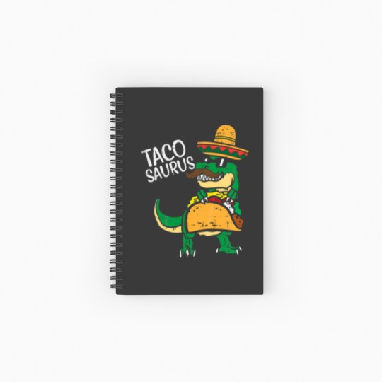 Discover Kids Tacosaurus Taco Dino Trex Cinco De Mayo Spiral Notebooks   Ruled Line