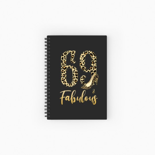 Discover Mb 69Th Birthday 69 And Fabulous Leopard Print Hig Spiral Notebooks   Ruled Line