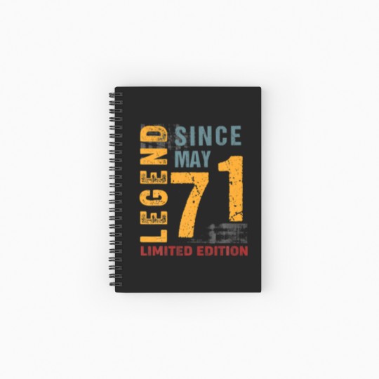 Discover Legend Since May 1971 Gift For 51 Years Old 51Th B Spiral Notebooks   Ruled Line