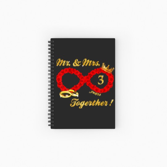 Discover Rose Mr Mrs Infinite Love Together Married Couple Spiral Notebooks   Ruled Line