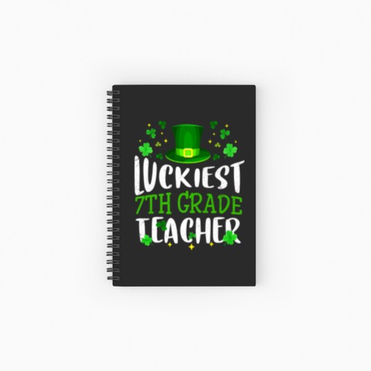 Discover Luckiest 7Th Grade Teacher St Patricks Day Leprech Spiral Notebooks   Ruled Line