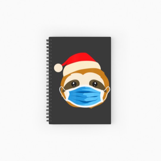 Discover Sloth Wearing Face Mask Pajamas Christmas Gifts Spiral Notebooks   Ruled Line