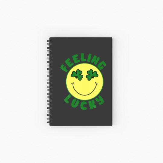 Discover St Patrick's Day I Feel Lucky Leopard Clover Graph Spiral Notebooks   Ruled Line