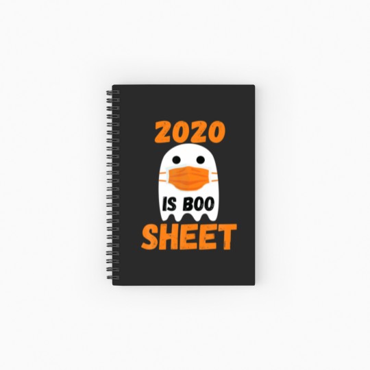 Discover 2020 Is Boo Sheet Ghost In Mask Halloween Custome Spiral Notebooks   Ruled Line