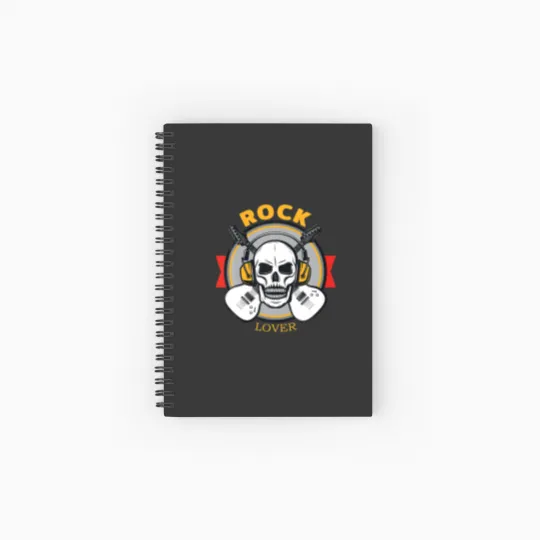 Discover Rock Lover Headphone Skull Boyfriend Modern Specia Spiral Notebooks   Ruled Line
