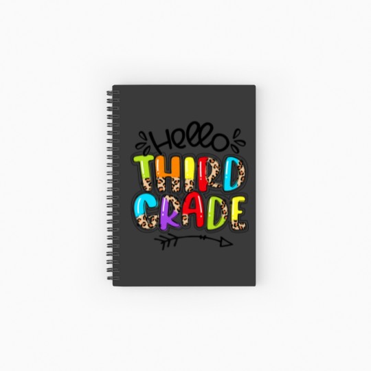 Discover Leopard Hello 3Rd Grade Teacher Life Student Back Spiral Notebooks   Ruled Line