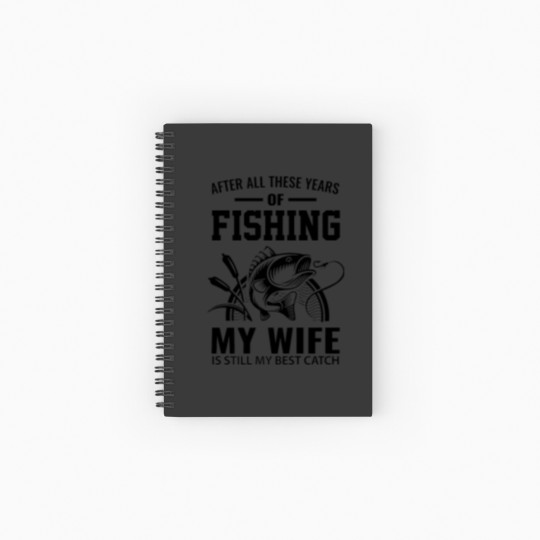 Discover Mens Funny Fishing Angler Gift Fish Fishing Rod Wi Spiral Notebooks   Ruled Line
