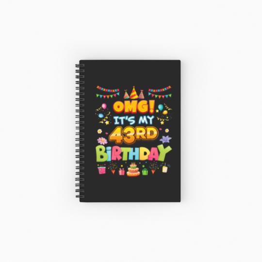 Discover OMG It's My 43Rd Birthday 43 Years Old Hat Cake Ha Spiral Notebooks   Ruled Line