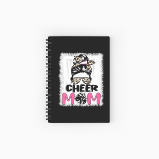 Discover Cute Messy Bun Cheer Mom Funny Leopard Bandana Mot Spiral Notebooks   Ruled Line