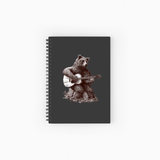 Discover Guitar Player GUITARIST Bear Funny Spiral Notebooks   Ruled Line