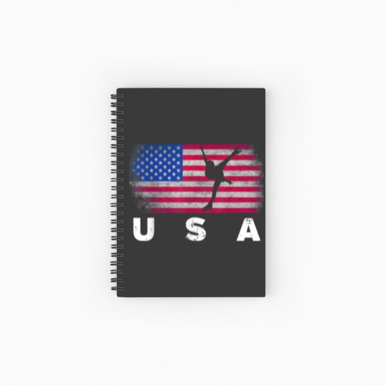 Discover American Flag Figure Skating Cute Us Skaters Spiral Notebooks   Ruled Line