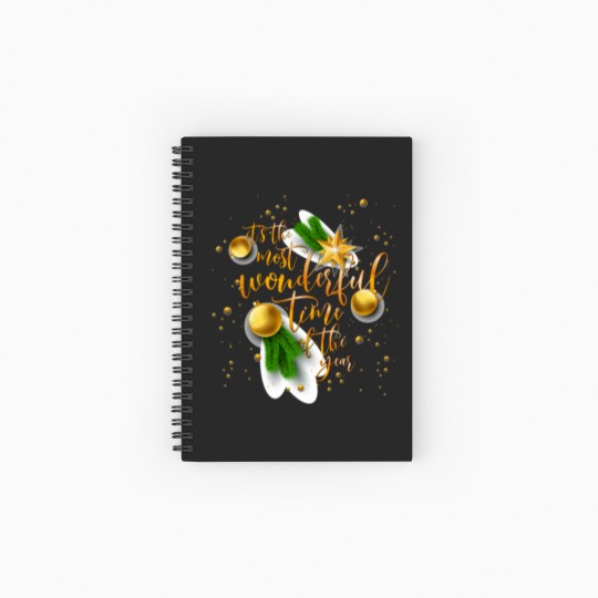 Discover Christmas It's the Most Wonderful Time of the Year Spiral Notebooks   Ruled Line