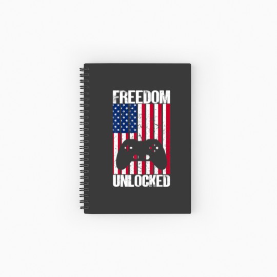 Discover Gamer 4Th Of July Freedom Unlocked Video Games Spiral Notebooks   Ruled Line