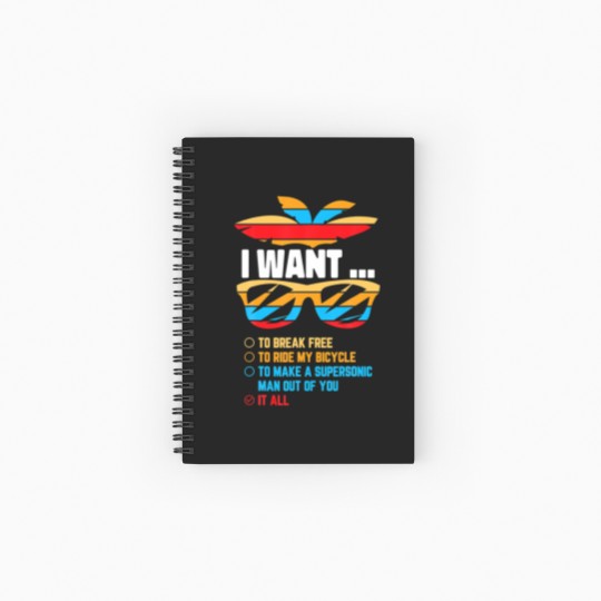 Discover I Want To Break Free To Ride My Bicycle It All Gif Spiral Notebooks   Ruled Line