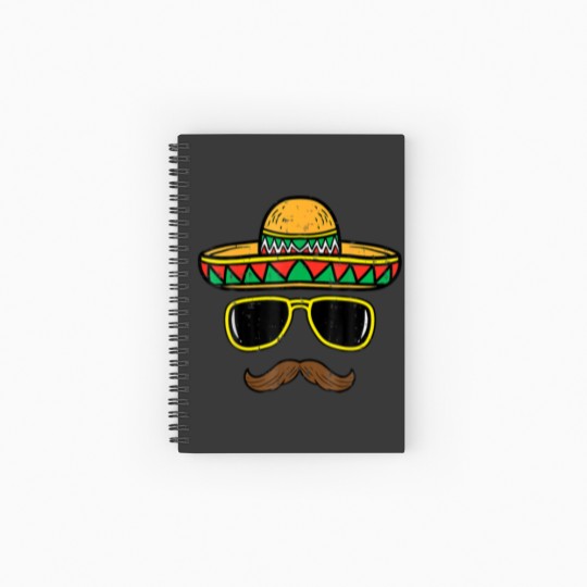 Discover Sombrero Face Cinco De Mayo Mexican Fiesta Spiral Notebooks   Ruled Line