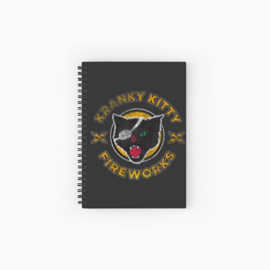 Discover Kranky Kitty Fireworks Funny Pirate Cat Spiral Notebooks   Ruled Line