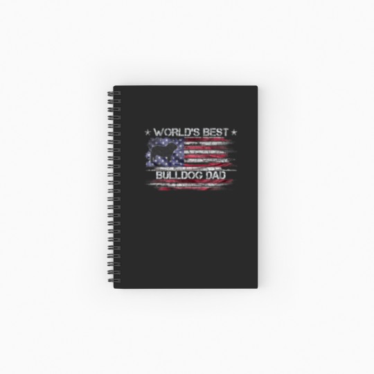Discover Vintage USA Flag World's Best English Bulldog Spiral Notebooks   Ruled Line