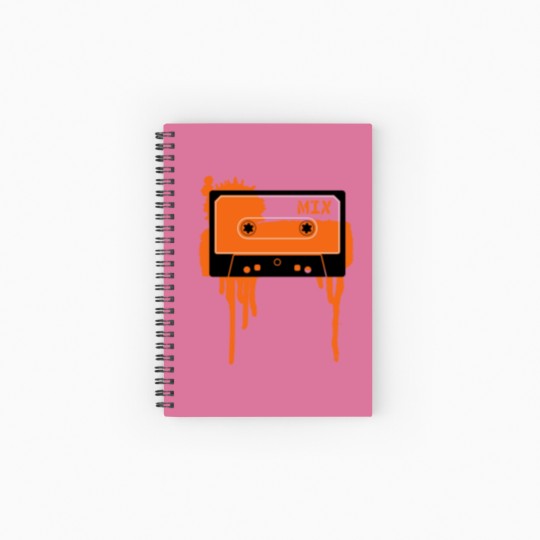Discover Orange vintage cassette tape Spiral Notebooks   Ruled Line
