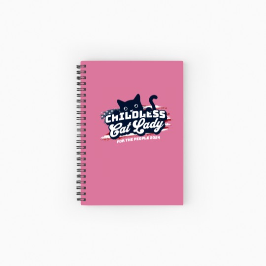 Discover Funny Kamala Harris 2024 Spiral Notebooks   Ruled Line, Childless cat lady Spiral Notebooks   Ruled Line, President Kamala Harris