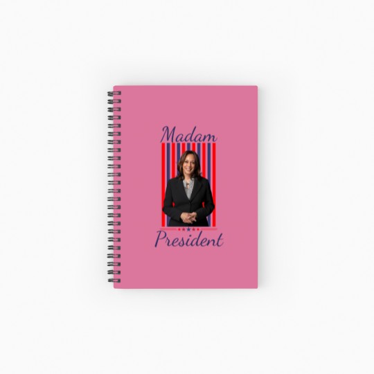 Discover Madam President Spiral Notebooks Featuring Kamala Harris