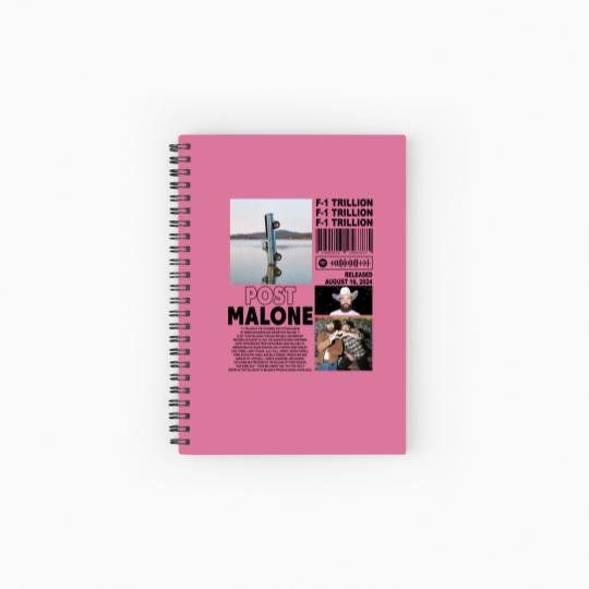 Discover Post Malone Spiral Notebooks   Ruled Line, F-1 Trillion Album Vintage Spiral Notebooks   Ruled Line