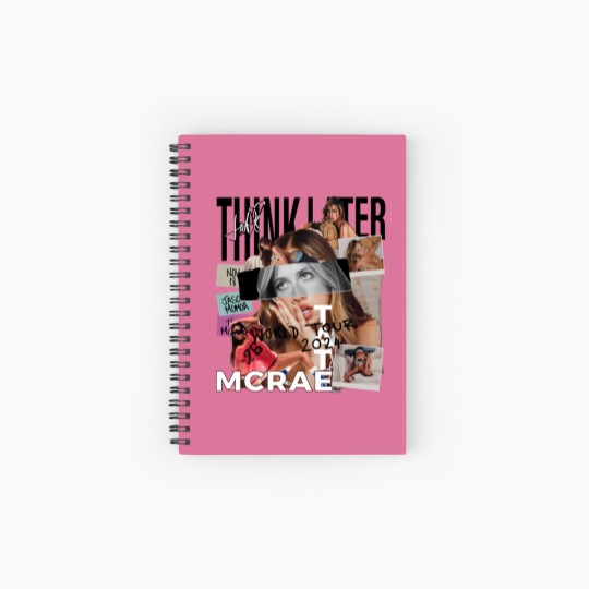 Discover Tate Mcrae Spiral Notebooks   Ruled Line, Think Later World Tour 2024 Spiral Notebooks   Ruled Line
