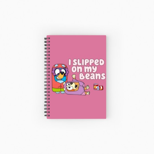 Discover BlueyDad Dog and Bingo Spiral Notebooks - I Slipped On My Beans Collection