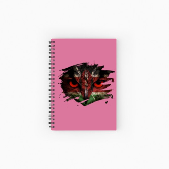 Discover Kenya Flag and Menacing Owl Spiral Notebooks   Ruled Line