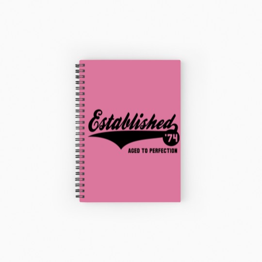 Discover Established 1974 - Birthday Anniversaire Design Spiral Notebooks   Ruled Line