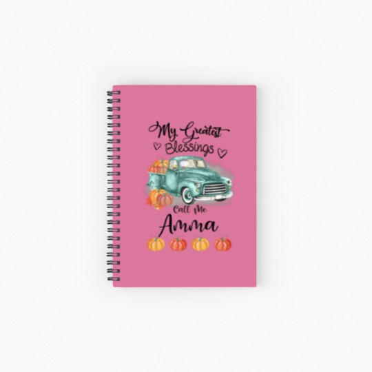 Discover Womens My Greatest Blessings Call Me Amma Bumpkin Spiral Notebooks   Ruled Line