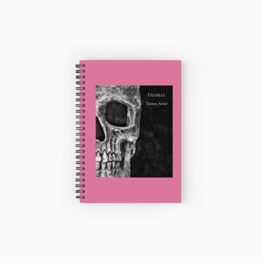 Discover Gothic Skull Head Black And White Tattoo Shop Spiral Notebooks   Ruled Line