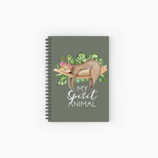 Discover Sloth Spiral Notebooks with Ruled Lines