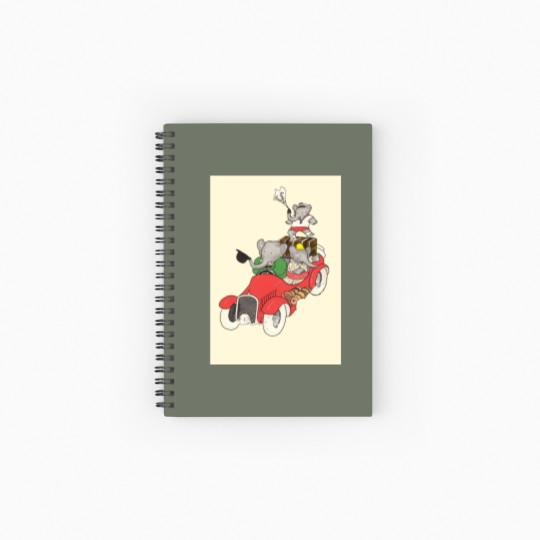 Discover Babar in a car Spiral Notebooks   Ruled Line